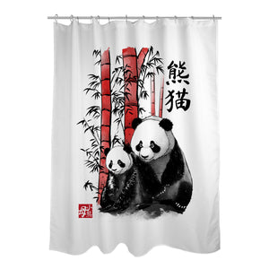 Panda And Cub Sumi-e