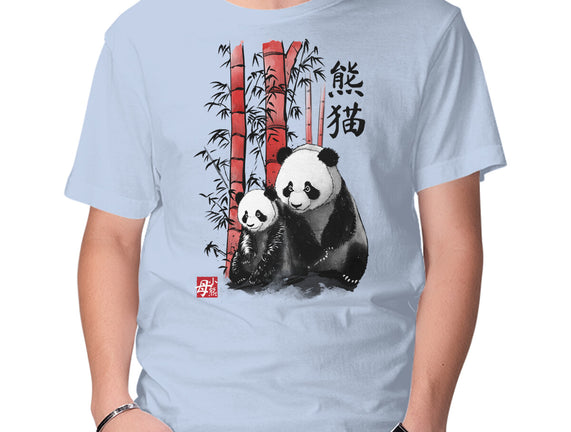 Panda And Cub Sumi-e