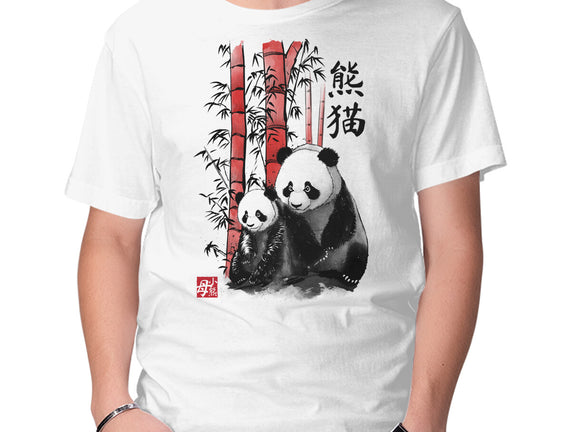 Panda And Cub Sumi-e