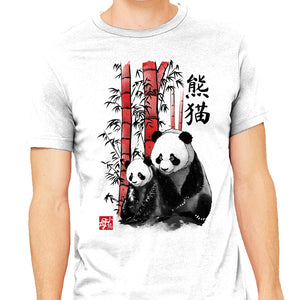 Panda And Cub Sumi-e