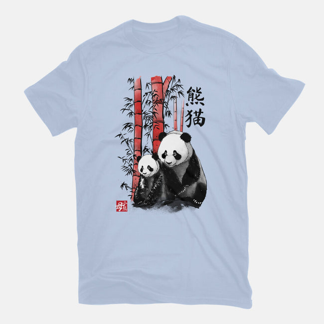 Panda And Cub Sumi-e-Mens-Basic-Tee-DrMonekers