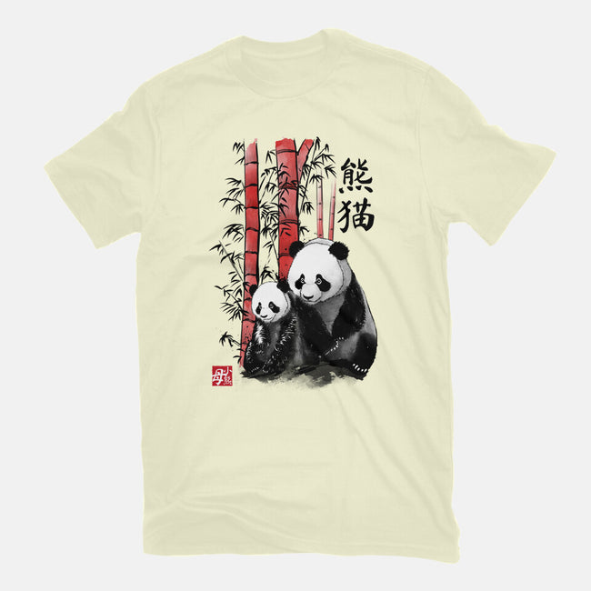Panda And Cub Sumi-e-Mens-Premium-Tee-DrMonekers