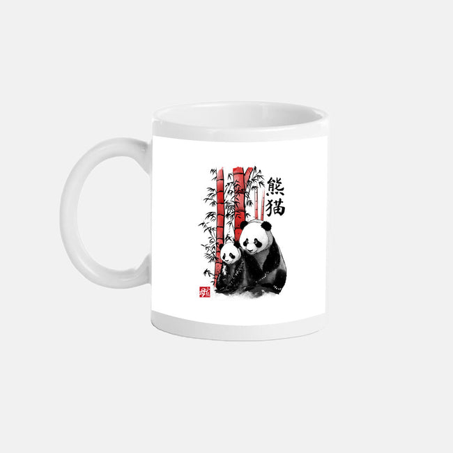 Panda And Cub Sumi-e-None-Mug-Drinkware-DrMonekers