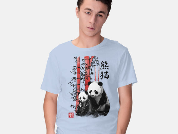 Panda And Cub Sumi-e