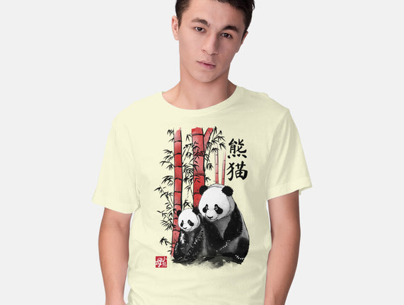 Panda And Cub Sumi-e