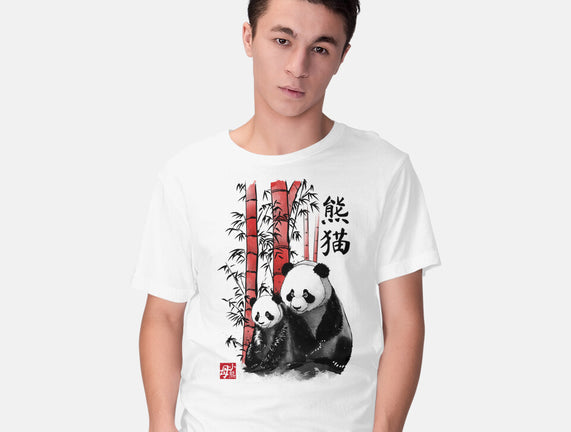 Panda And Cub Sumi-e