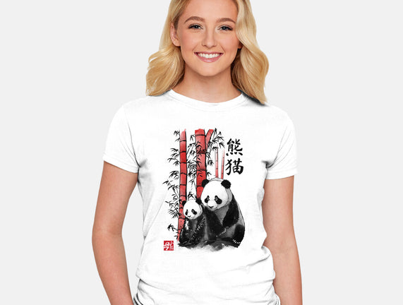 Panda And Cub Sumi-e