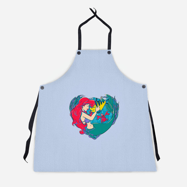 Mermaid Love-Unisex-Kitchen-Apron-ellr