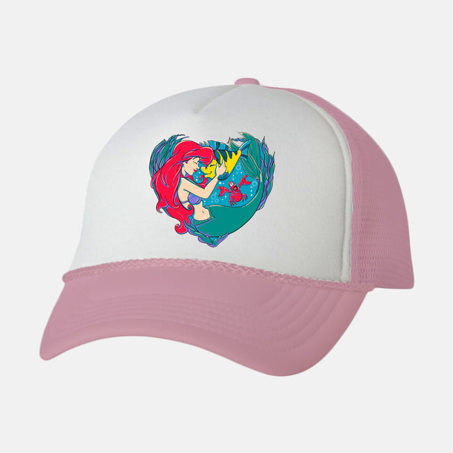 Mermaid Love-Unisex-Trucker-Hat-ellr