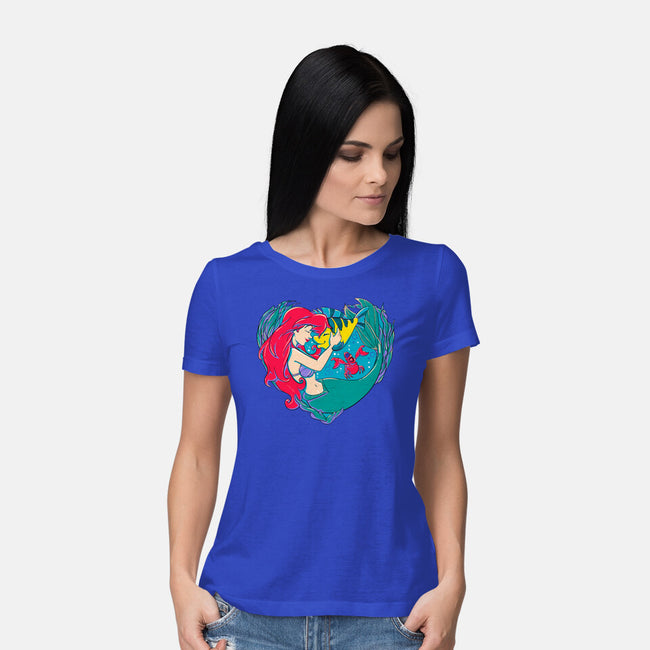 Mermaid Love-Womens-Basic-Tee-ellr