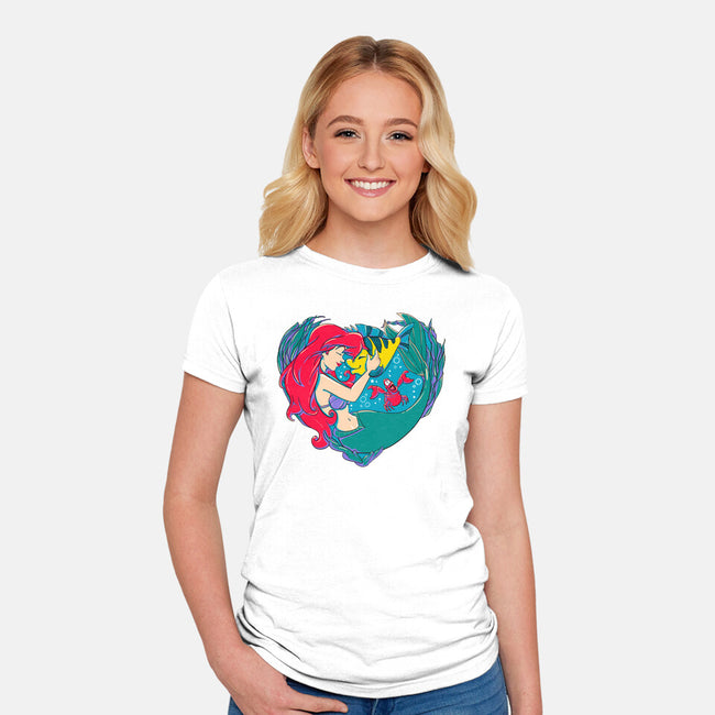 Mermaid Love-Womens-Fitted-Tee-ellr
