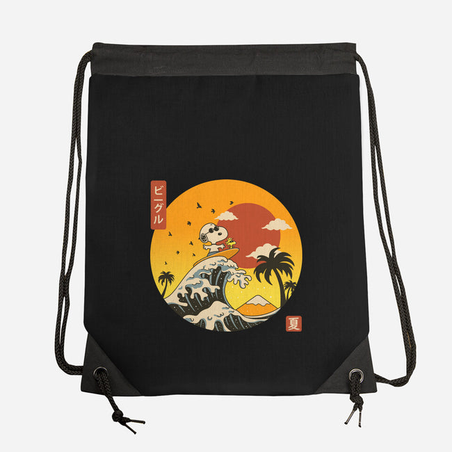 The Great Beagle Off Kanagawa-None-Drawstring-Bag-retrodivision