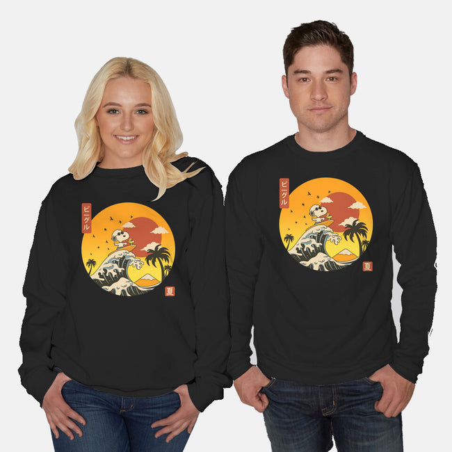 The Great Beagle Off Kanagawa-Unisex-Crew Neck-Sweatshirt-retrodivision