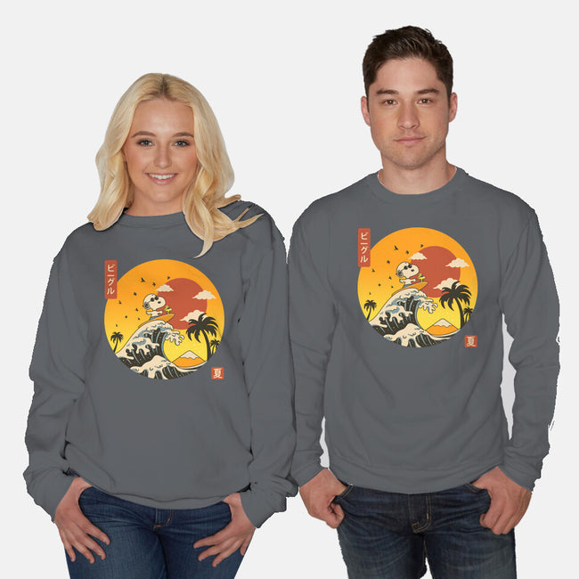 The Great Beagle Off Kanagawa-Unisex-Crew Neck-Sweatshirt-retrodivision