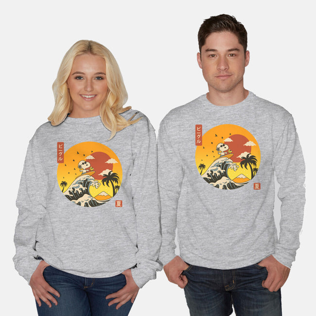 The Great Beagle Off Kanagawa-Unisex-Crew Neck-Sweatshirt-retrodivision