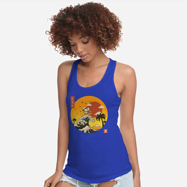 The Great Beagle Off Kanagawa-Womens-Racerback-Tank-retrodivision