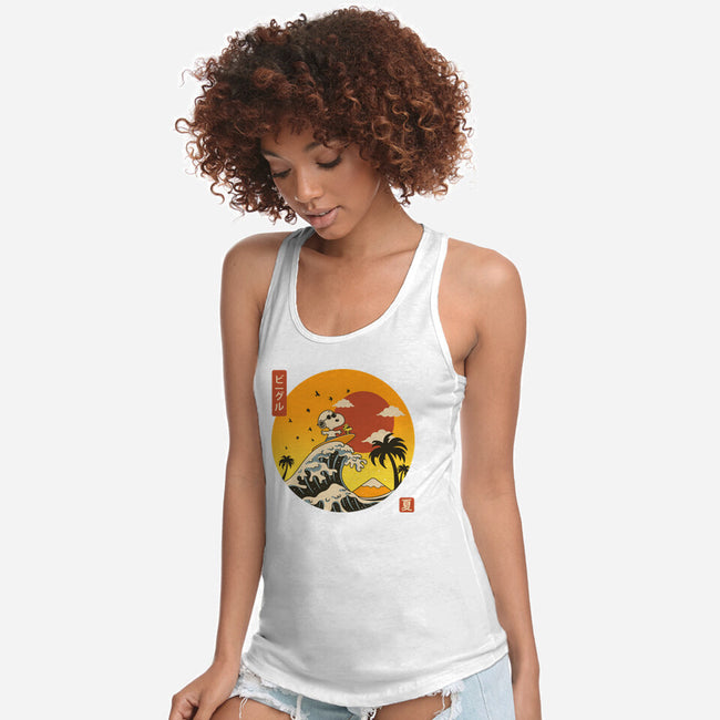The Great Beagle Off Kanagawa-Womens-Racerback-Tank-retrodivision