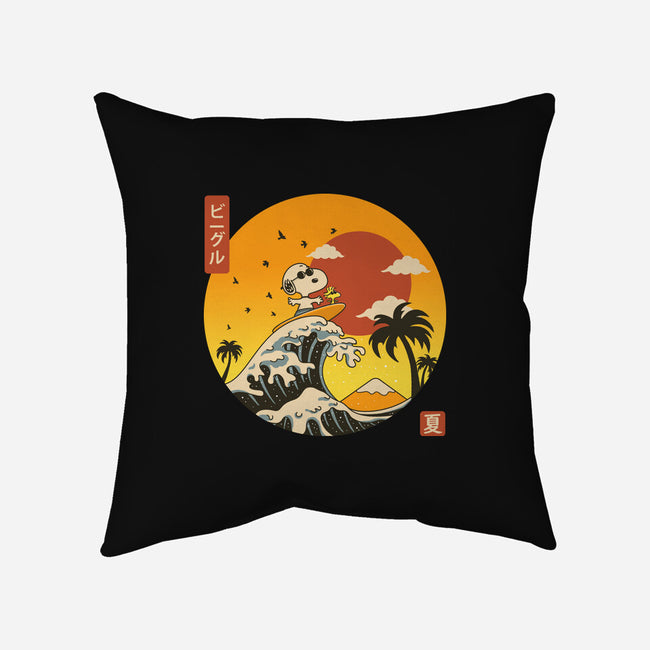 The Great Beagle Off Kanagawa-None-Removable Cover w Insert-Throw Pillow-retrodivision
