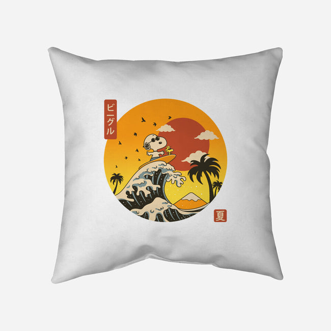 The Great Beagle Off Kanagawa-None-Removable Cover w Insert-Throw Pillow-retrodivision
