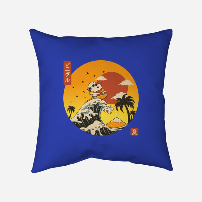 The Great Beagle Off Kanagawa-None-Removable Cover-Throw Pillow-retrodivision