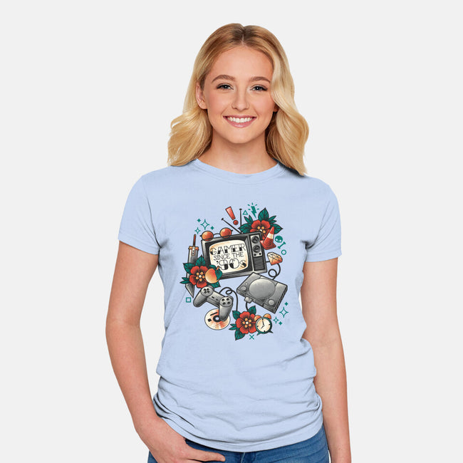 Gamer Since The 90s-Womens-Fitted-Tee-NemiMakeit