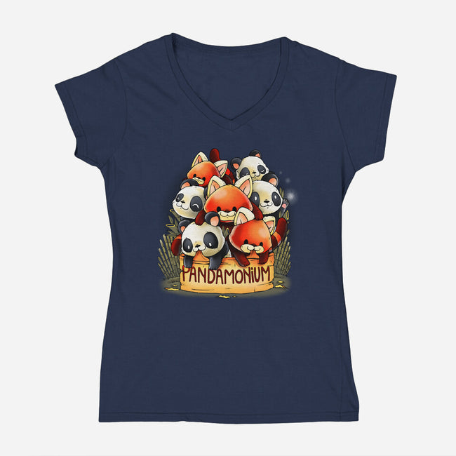 Pandamonium-Womens-V-Neck-Tee-Vallina84