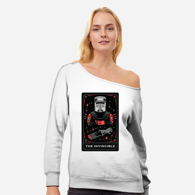 The Invincible Tarot Card-Womens-Off Shoulder-Sweatshirt-Logozaste