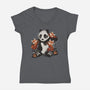 Panda Tattoo-Womens-V-Neck-Tee-ricolaa
