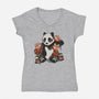 Panda Tattoo-Womens-V-Neck-Tee-ricolaa