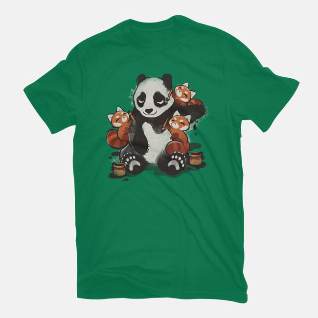 Panda Tattoo-Womens-Fitted-Tee-ricolaa