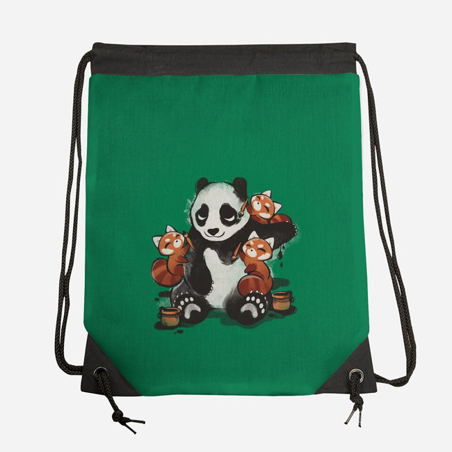 Panda Tattoo-None-Drawstring-Bag-ricolaa