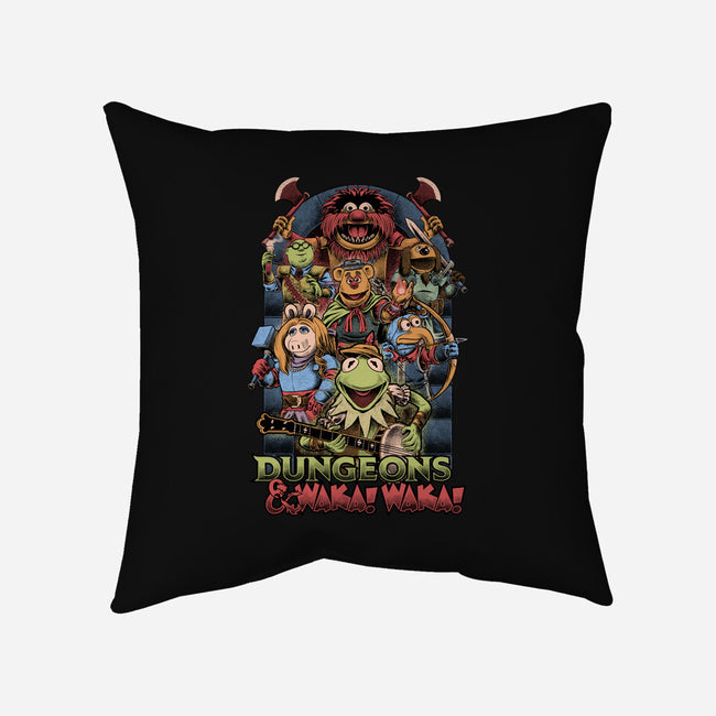 Dungeons And Waka Waka-None-Removable Cover-Throw Pillow-Studio Mootant