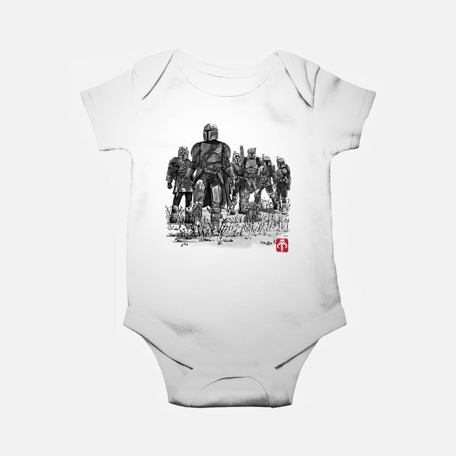 Seven Mandalorians-Baby-Basic-Onesie-DrMonekers