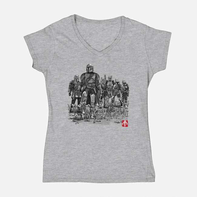 Seven Mandalorians-Womens-V-Neck-Tee-DrMonekers
