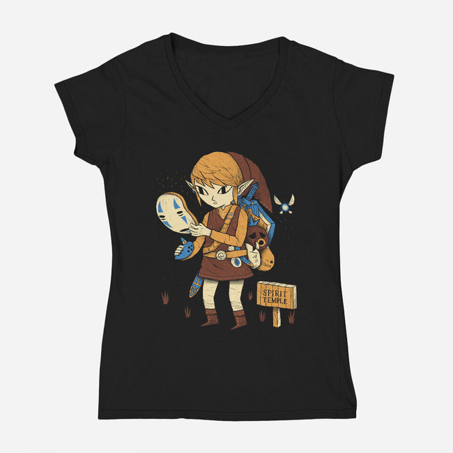 You Got the No Face Mask!-womens v-neck tee-louisros
