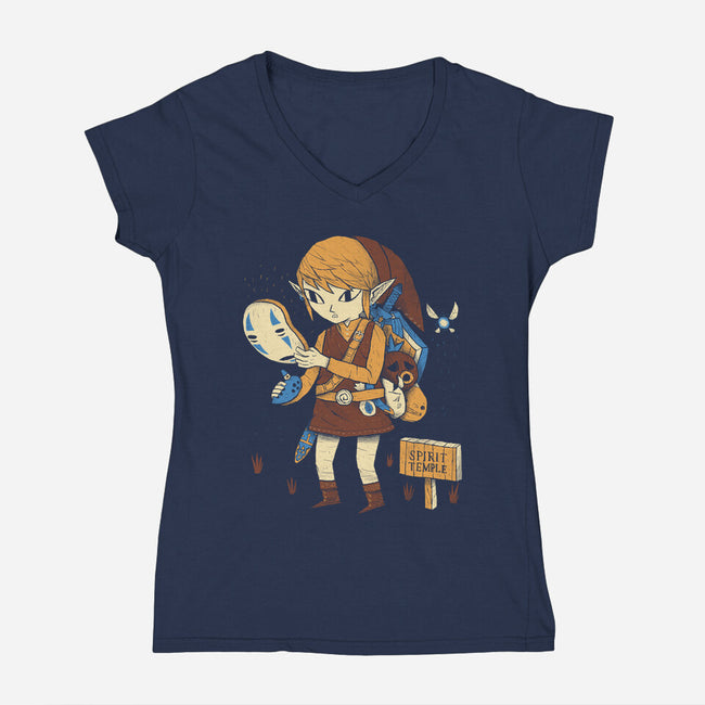 You Got the No Face Mask!-womens v-neck tee-louisros