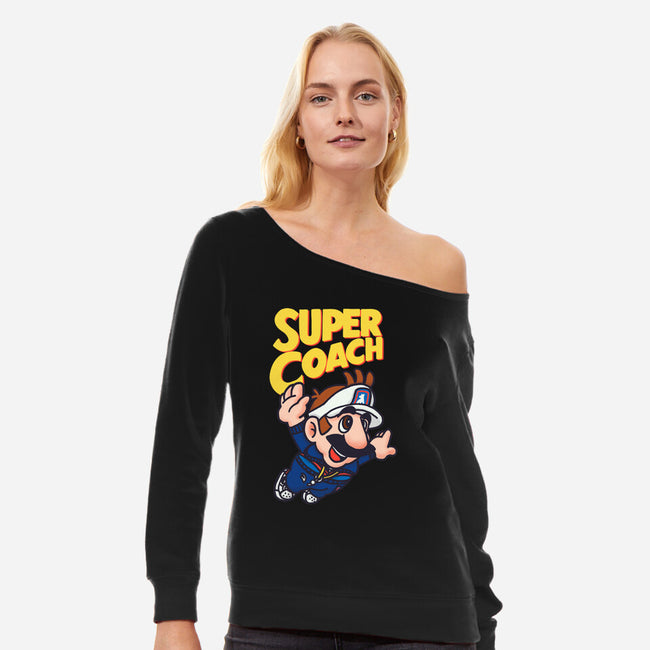 Super Coach-Womens-Off Shoulder-Sweatshirt-rodrigobhz