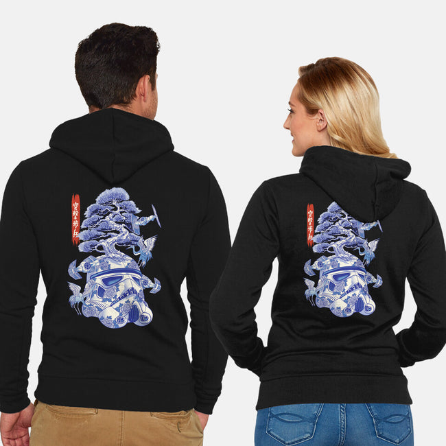 Porcelain Trooper-Unisex-Zip-Up-Sweatshirt-gaci