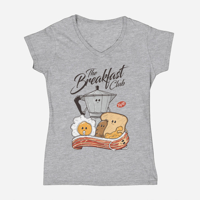Don't You forget About Breakfast-Womens-V-Neck-Tee-Tronyx79