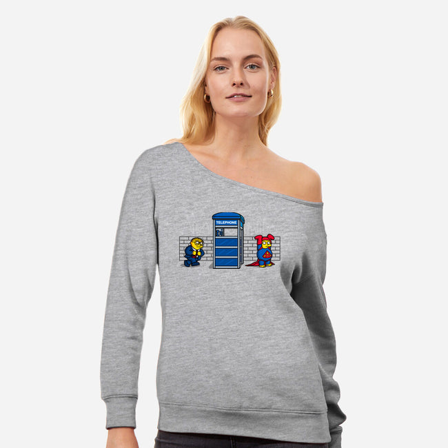 Superralph-Womens-Off Shoulder-Sweatshirt-Raffiti