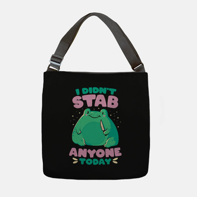 I Didn't Stab Anyone Today-None-Adjustable Tote-Bag-eduely