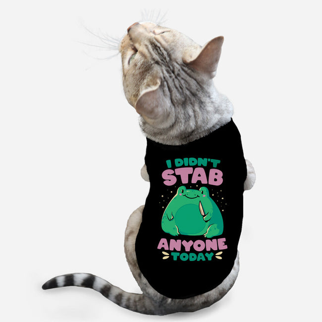 I Didn't Stab Anyone Today-Cat-Basic-Pet Tank-eduely