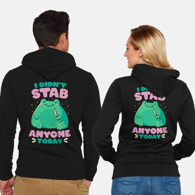 I Didn't Stab Anyone Today-Unisex-Zip-Up-Sweatshirt-eduely