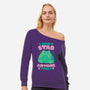 I Didn't Stab Anyone Today-Womens-Off Shoulder-Sweatshirt-eduely