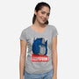 Obey And Transform-Womens-V-Neck-Tee-Boggs Nicolas