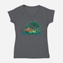 Froggy Friends-Womens-V-Neck-Tee-TechraNova