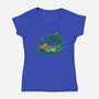 Froggy Friends-Womens-V-Neck-Tee-TechraNova