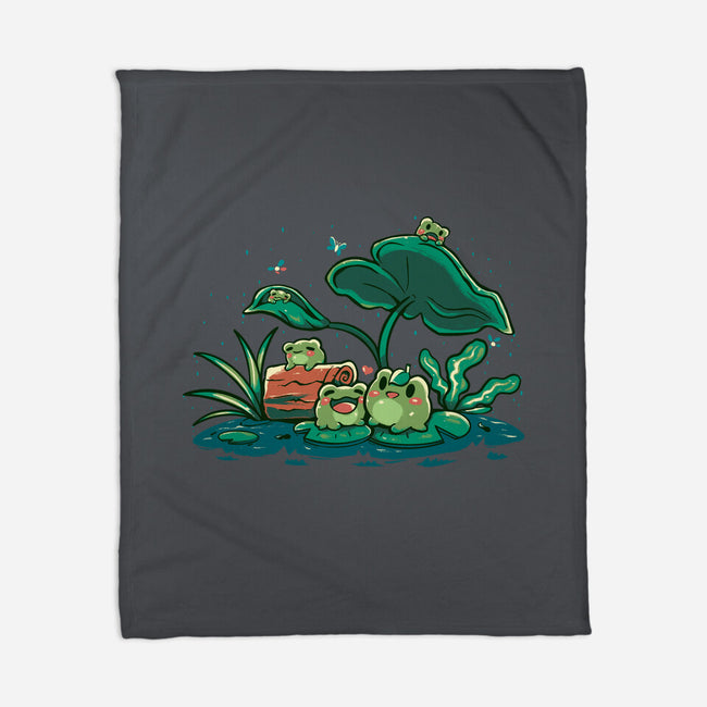 Froggy Friends-None-Fleece-Blanket-TechraNova