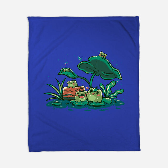 Froggy Friends-None-Fleece-Blanket-TechraNova