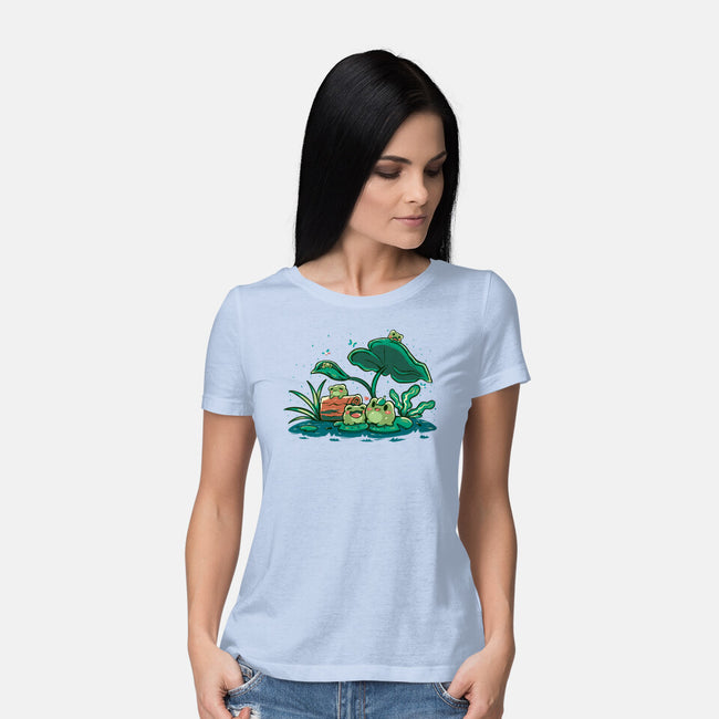 Froggy Friends-Womens-Basic-Tee-TechraNova